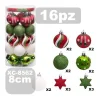 SET 16 PALLINE NATALIZIE DECORAZIONI 8 CM ADDOBBI PER ALBERO DI NATALE XC-8562