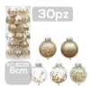 SET 30 PALLINE NATALIZIE DECORAZIONI 6 CM ADDOBBI PER ALBERO DI NATALE XC-8235
