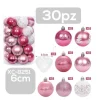 SET 30 PALLINE NATALIZIE DECORAZIONI 6 CM ADDOBBI PER ALBERO DI NATALE XC-8251