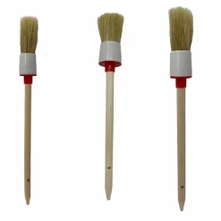 SET 3 PENNELLI A TESTA TONDA SETOLE NATURALI PER PITTURA VARIE DIMENSIONI 90299