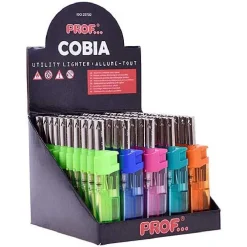 SET 50 PEZZI ACCENDIGAS ACCENDI GAS A FIAMMA CANNA CORTA TRASPARENTE 40411555