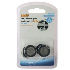 SET 2 PEZZI AERATORE PER RUBINETTI M24 IN ABS FILTRO MASCHIO GUARNIZIONI 52227
