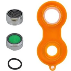 SET 4 PEZZI AERATORE PER RUBINETTO M24 IN ABS FILTRO ROMPIGETTO CON CHIAVE 59033