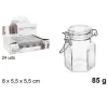 SET 24 PEZZI BARATTOLO ESAGONALE VASETTO CON TAPPO PORTA SPEZIE VETRO 85G 100829
