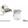 SET 24 PEZZI BARATTOLO QUADRATO VASETTO CON TAPPO PORTA SPEZIE VETRO 100G 100828