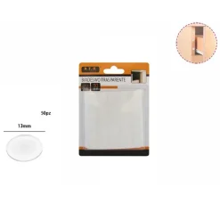 SET 50 PEZZI BIADESIVO TRASPARENTE GOMMINO ROTONDO PROTEZIONE CASA MOBILI 13 MM