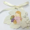 SET 12 PEZZI BOMBONIERA BOMBONIERE COMUNIONE BAMBINA 7X7CM FOGLIA FOGLIE SACRO