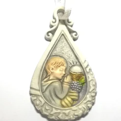 SET 12 PEZZI BOMBONIERA BOMBONIERE COMUNIONE BAMBINO GOCCIA SACRAMENTO CERAMICA