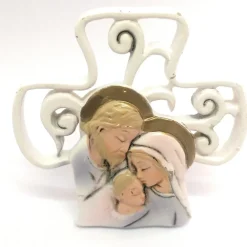 SET 12 PEZZI BOMBONIERA BOMBONIERE CROCEFISSO GIUSEPPE MADONNA BAMBINO CERAMICA