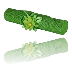 SET 6 PEZZI BOMBONIERA BOMBONIERE PERGAMENA JUTA VERDE INVITO PORTACONFETTI