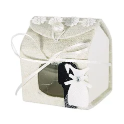 SET 12 PEZZI BOMBONIERA BOMBONIERE SCATOLINA CASETTA MATRIMONIO SPOSI CONFETTI
