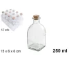 SET 12 PEZZI BOTTIGLIE BOTTIGLIETTE IN VETRO CON TAPPO IN SUGHERO 250 ML 107822