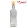 SET 12 PEZZI BOTTIGLIE BOTTIGLINE VETRO TRASPARENTE MARY CON TAPPO 60CC
