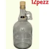 SET 12 PEZZI BOTTIGLIE BOTTIGLINE VETRO TRASPARENTE GALLONE CON TAPPO 750 CC
