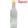 SET 12 PEZZI BOTTIGLIE BOTTIGLINE VETRO TRASPARENTE MARY CON TAPPO 250CC