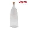 SET 12 PEZZI BOTTIGLIE BOTTIGLINE VETRO TRASPARENTE LUXURI CON TAPPO 500CC