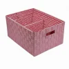 SET 21 PEZZI BOX SCATOLA IN TESSUTO PORTAOGGETTI ORGANIZER CON MANICI ROSA 79089