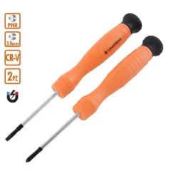 SET 2 PEZZI CACCIAVITE PUNTA MAGNETICA A TAGLIO 3.0 MM E A CROCE PH0 CR-V 57023