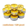 SET 120 PEZZI CANDELE BIANCHE PROFUMATE FRAGRANZA LIMONE TEALIGHT LUMINI