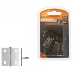 SET 2 PEZZI CERNIERE PER PORTE MOBILI ARMADI SPORTELLI ANTE 25 MM SILVER 69030