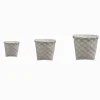 SET 3 PEZZI CESTINI PORTA OGGETTI ORGANIZER TESSUTO BAGNO ROTONDI BIANCO 59074