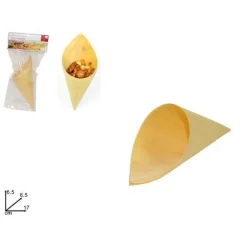 SET 4 PEZZI CONO CONI BAMBOO LEGNO 17CM BUFFET FINGER FOOD CIOTOLA STUZZICHINI