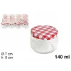 SET 12 PEZZI CONTENITORE BARATTOLO IN VETRO CON COPERCHIO BARATTOLINI 140ML