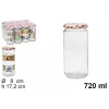 SET 12 PEZZI CONTENITORE BARATTOLO IN VETRO CON COPERCHIO BARATTOLINI 720ML
