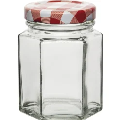 SET 12 PEZZI CONTENITORE BARATTOLO IN VETRO CON COPERCHIO BARATTOLINI 290ML