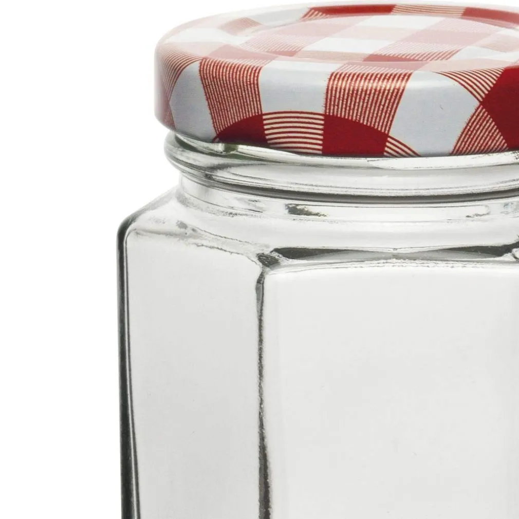 SET 12 PEZZI CONTENITORE BARATTOLO IN VETRO CON COPERCHIO BARATTOLINI 290ML