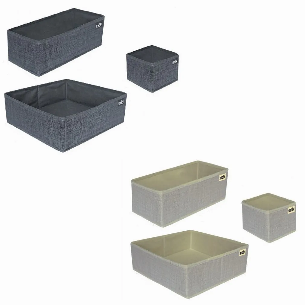 SET 3 PEZZI CONTENITORE SCATOLA ORGANIZER SALVASPAZIO PER CASSETTI ARMADI 59456