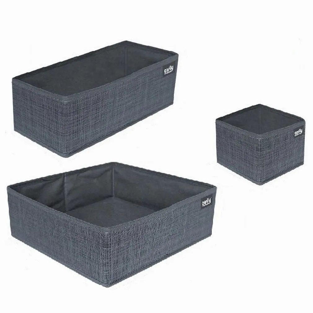 SET 3 PEZZI CONTENITORE SCATOLA ORGANIZER SALVASPAZIO PER CASSETTI ARMADI 59456