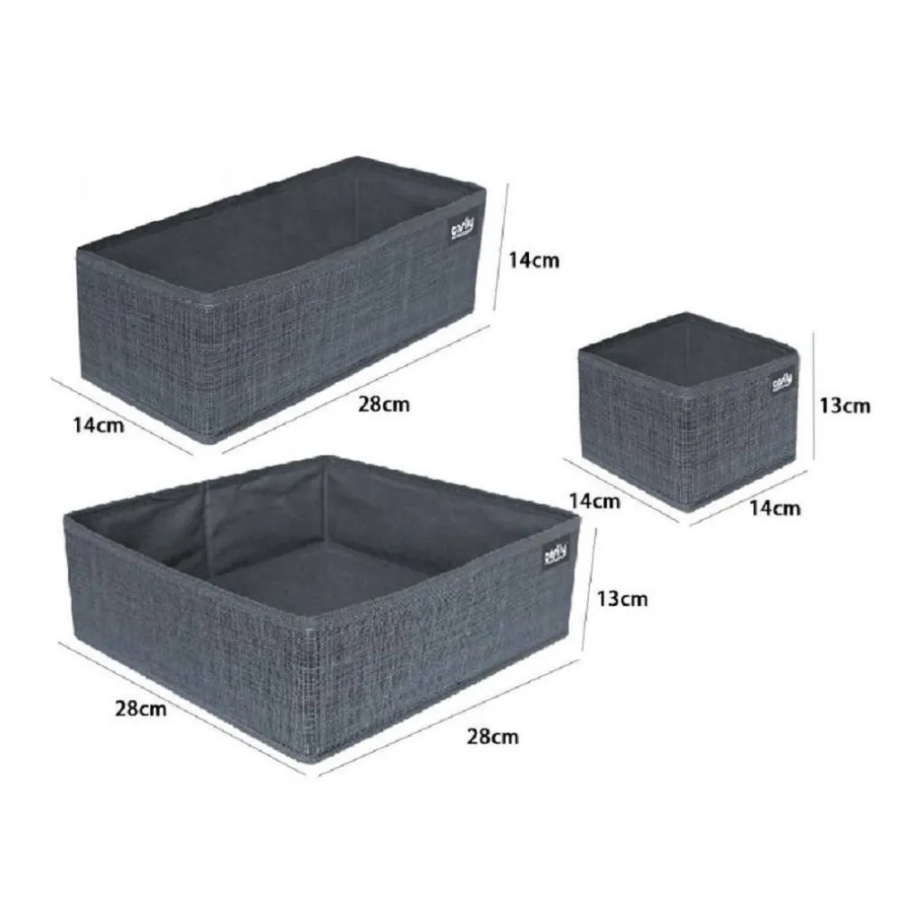 SET 3 PEZZI CONTENITORE SCATOLA ORGANIZER SALVASPAZIO PER CASSETTI ARMADI 59456