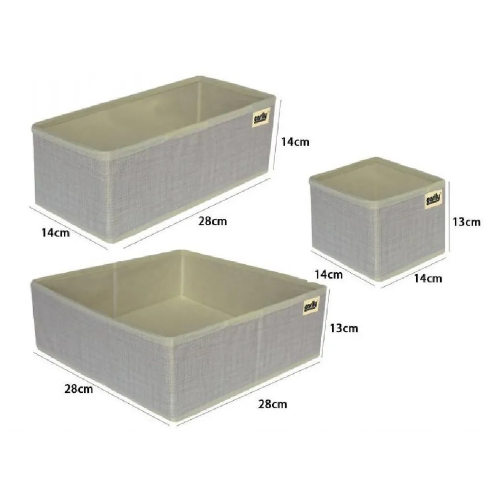 SET 3 PEZZI CONTENITORE SCATOLA ORGANIZER SALVASPAZIO PER CASSETTI ARMADI 59456