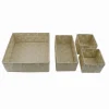 SET 4 PEZZI CONTENITORI BEIGE SCATOLA IN TESSUTO ORGANIZER PORTA OGGETTI 79063