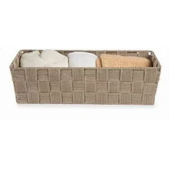 SET 4 PEZZI CONTENITORI BEIGE SCATOLA IN TESSUTO ORGANIZER PORTA OGGETTI 79063