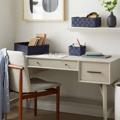 SET 4 PEZZI CONTENITORI BLU SCATOLA IN TESSUTO ORGANIZER PORTA OGGETTI 79064