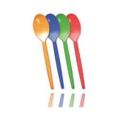 SET 24 PEZZI CUCCHIAI IN PLASTICA COLORATI FESTE COMPLEANNI PARTY