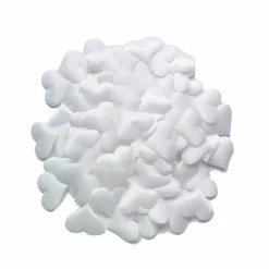 SET 50 PEZZI CUORI CUORICINI IN STOFFA DECORATIVI DECORAZIONE BIANCHI 2 CM