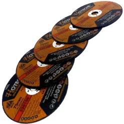 SET 5 PEZZI DISCO ABRASIVO DA TAGLIO FERRO 75MM 1.6 X 10 MM ULTRA SOTTILE 550100