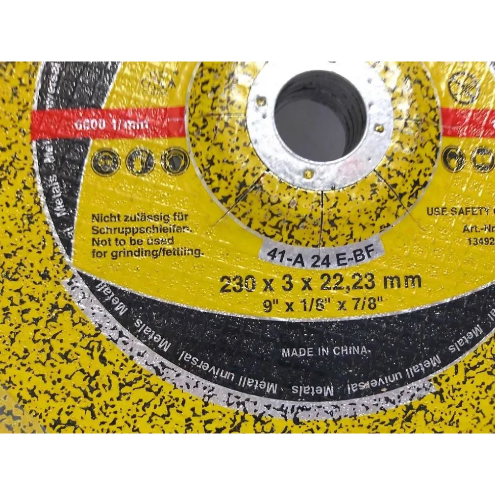 SET 5 PEZZI DISCO PER METALLO SBAVATURA D.230 X 3 MM FORO 22,23MM SMERIGLIATRICE