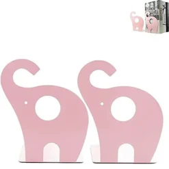 SET 2 PEZZI FERMALIBRI MOTIVO ELEFANTE IN FERRO PER BAMBINI LIBRI DA 19 X 12 CM