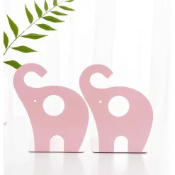 SET 2 PEZZI FERMALIBRI MOTIVO ELEFANTE IN FERRO PER BAMBINI LIBRI DA 19 X 12 CM