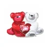 SET 2 PEZZI FESTONI PALLONCINI PALLONCINO HAPPY BEAR ORSETTI CUORE ORSETTO