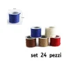 SET 24 PEZZI FILATI DI LINO COLORATO 2MMX10MT LAVORETTI BRICOLAGE HOBBY