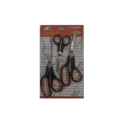 SET 3 PEZZI FORBICI DA CUCINA MULTIUSO IN ACCIAIO CON MANICO IN GOMMA ERGONOMICO