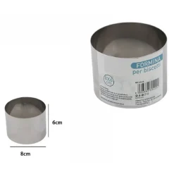 SET 12 PEZZI FORME FORMINA STAMPI PER DOLCI TORTE BISCOTTI ROTONDE 8X6 CM 60420