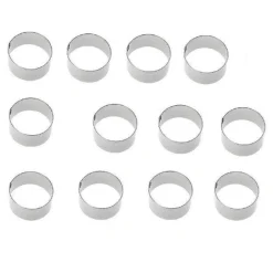 SET 12 PEZZI FORME FORMINA STAMPI PER DOLCI TORTE BISCOTTI ROTONDE 8X6 CM 60420