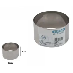 SET 12 PEZZI FORME STAMPI FORMINA PER DOLCI TORTE BISCOTTI ROTONDE 10X6CM 60421