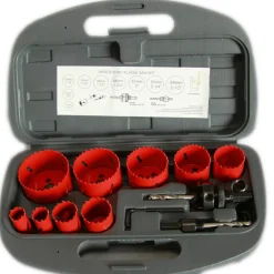 SET 13 PEZZI FRESE SEGHE BI-METALLO FRESA A TAZZA PUNTA FORA SEGA METALLO LEGNO